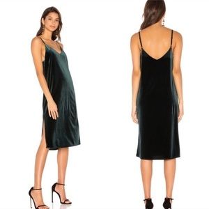 Sanctuary Sydney Green Velvet Midi Dress